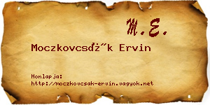 Moczkovcsák Ervin névjegykártya